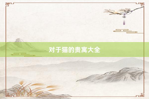 对于猫的贵寓大全